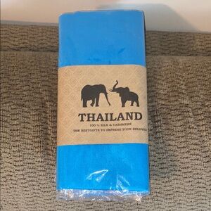 Blue Silk and Cashmere Scarf